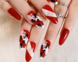 24pcs Halloween Skeleton Pattern Fake Nail