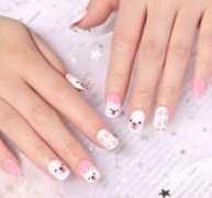 24pcs Kids Cartoon Graphic Fake Nail & 1sheet Tape & 1pc Nail File