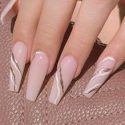 24pcs Line Art Fake Nail