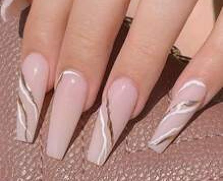 24pcs Line Art Fake Nail