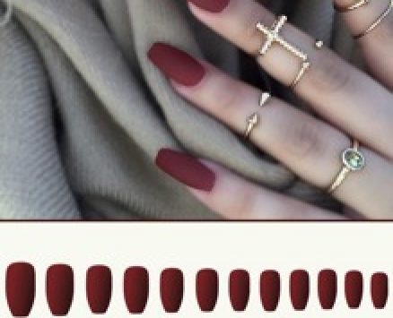 24pcs Matte Fake Nail & 24pcs Tape