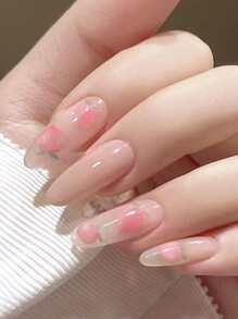 24pcs Peach Fake Nail