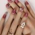 24pcs Rhinestone Decor Fake Nail & 4pcs Nail Art Tool