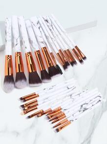 25pcs Marble Pattern Makeup Brush Set