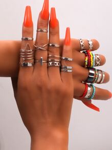 26pcs Beaded Design Ring