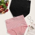 2pack Floral Lace High Waist Panty Set