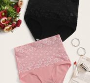 2pack Floral Lace High Waist Panty Set