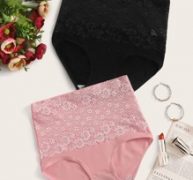 2pack Floral Lace High Waist Panty Set