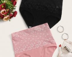 2pack Floral Lace High Waist Panty Set