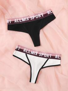 2pack Letter Tape Thong Set