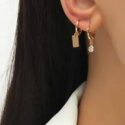 2pairs Geo Decor Drop Earrings