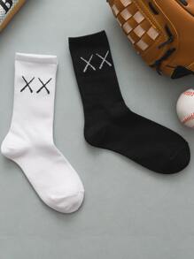 2pairs Guys Crew Socks