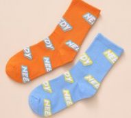 2pairs Guys Letter Graphic Crew Socks