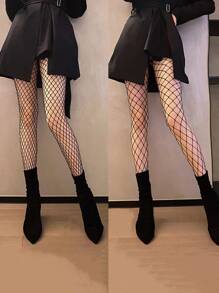 2pairs Minimalist Fishnet Socks