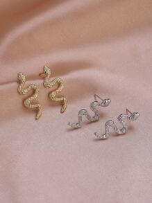 2pairs Snake Earrings