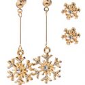 2pairs Snowflake Decor Earrings