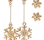 2pairs Snowflake Decor Earrings