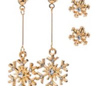 2pairs Snowflake Decor Earrings