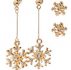 2pairs Snowflake Decor Earrings