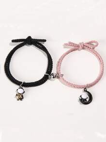 2pcs Astronaut Decor Rope Bracelet