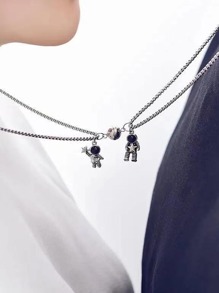 2pcs Astronaut Pendant Chain Necklace