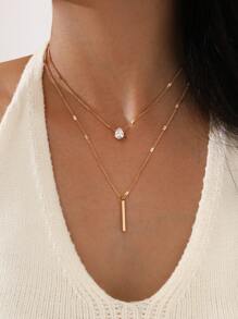 2pcs Bar Charm Necklace