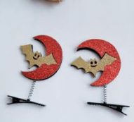 2pcs Bat & Moon Hair Clip