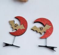 2pcs Bat & Moon Hair Clip