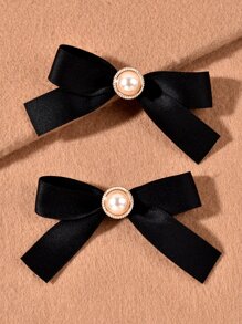 2pcs Bow Knot Decor Hair Clip