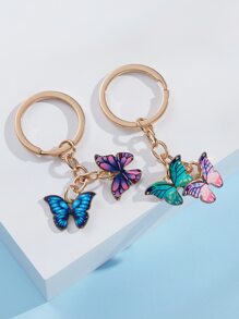 2pcs Butterfly Charm Keychain