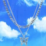 2pcs Butterfly Decor Chain Necklace