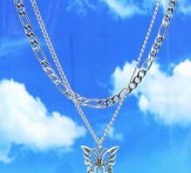 2pcs Butterfly Decor Chain Necklace