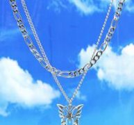 2pcs Butterfly Decor Chain Necklace