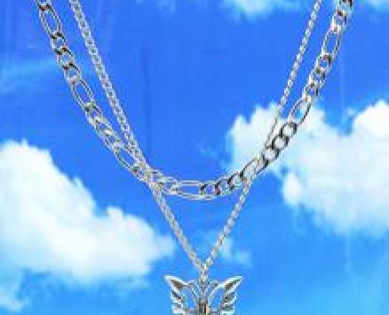 2pcs Butterfly Decor Chain Necklace