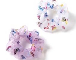2pcs Butterfly Print Scrunchie