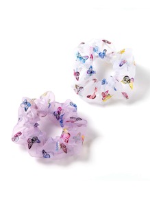 2pcs Butterfly Print Scrunchie