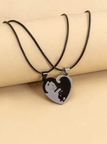 2pcs Cat Charm Necklace