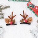 2pcs Christmas Antlers Decor Hair Clip