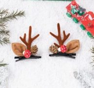 2pcs Christmas Antlers Decor Hair Clip