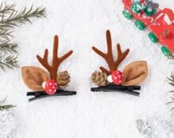 2pcs Christmas Antlers Decor Hair Clip