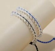 2pcs Clear Beaded Bracelet