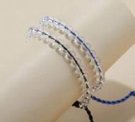 2pcs Clear Beaded Bracelet