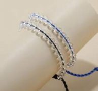 2pcs Clear Beaded Bracelet