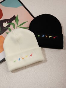 2pcs Dinosaur Pattern Beanie