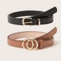 2pcs Double O-ring Buckle Belt