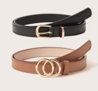 2pcs Double O-ring Buckle Belt