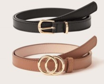 2pcs Double O-ring Buckle Belt