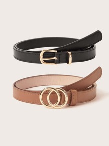 2pcs Double O-ring Buckle Belt