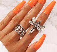 2pcs Dragonfly Decor Ring