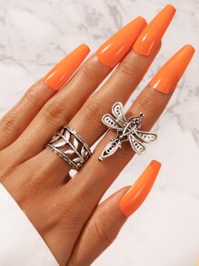 2pcs Dragonfly Decor Ring